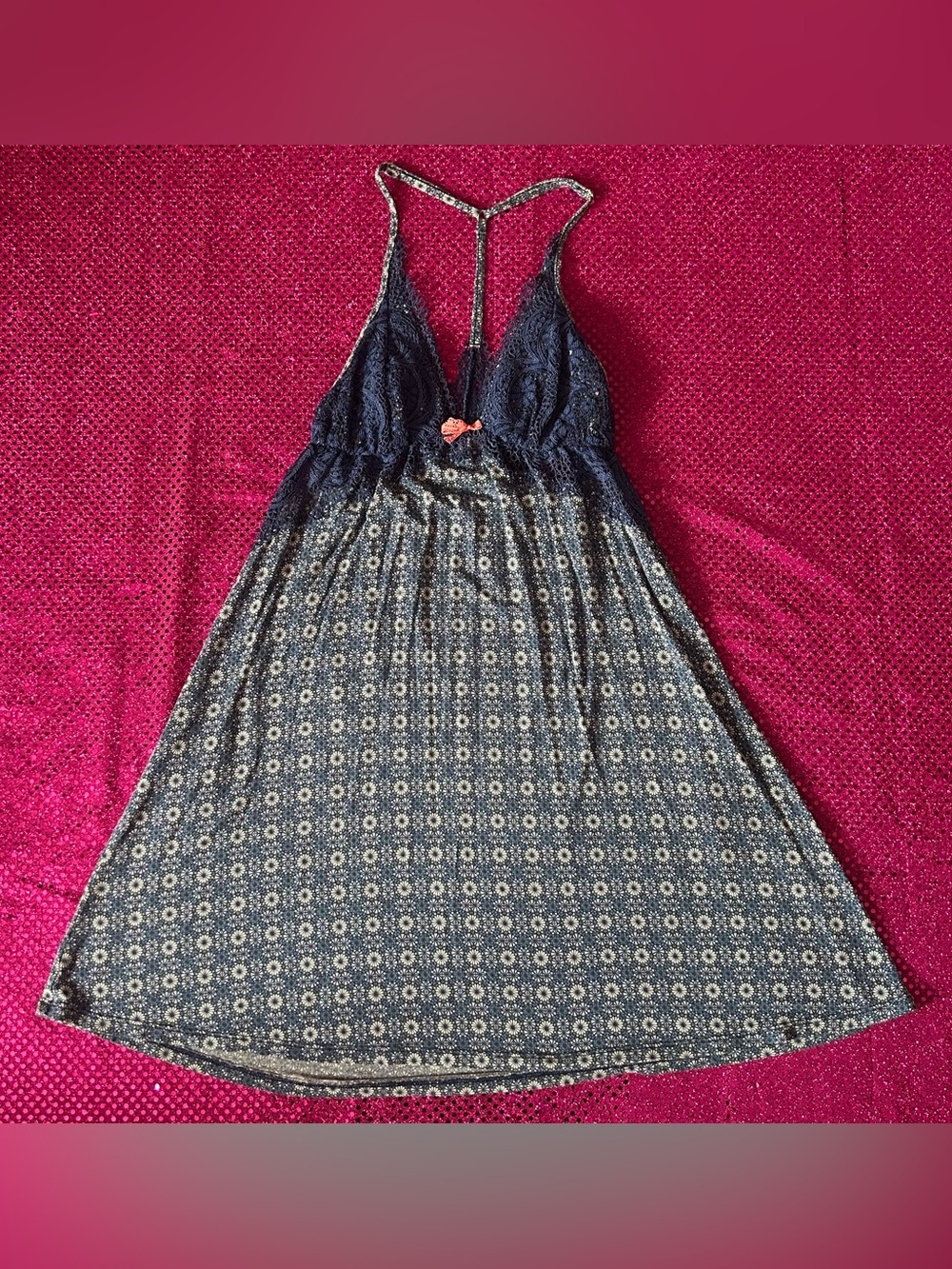 navy blue racerback victoria's secret nightgown slip